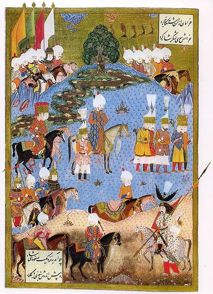 مینیاتوری که سلیمان و لشکرش را در تابستان ۱۵۵۴ در نخجوان به تصویر کشیده‌