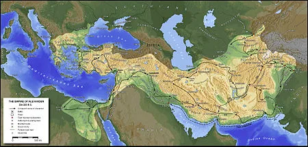 نقشه متصرفات اسکندر مقدونی
