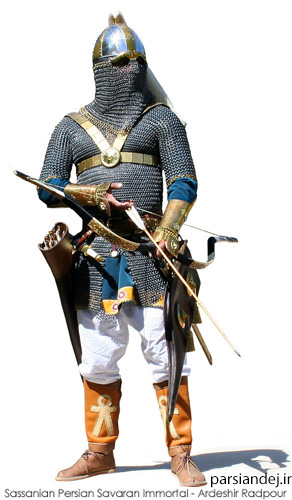تصوبر بازسازی شده یک سرباز ساسانی