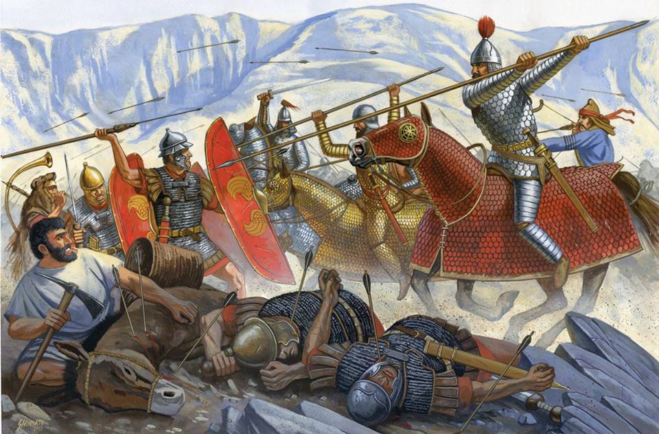 حمله سواره نظام سنگین اسلحه پارتی به لژیون های رومی